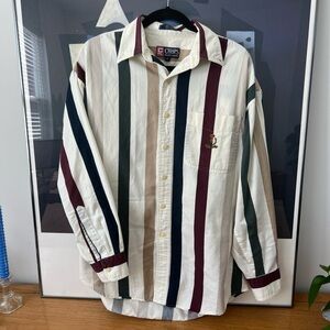 Ralph Lauren Men's Striped Shirt - Cream, Green, Burgundy, Navy